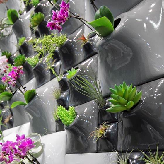 ceramic wallscape planters