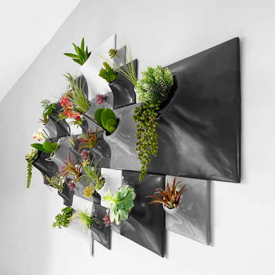 ceramic wallscape planters for green wall