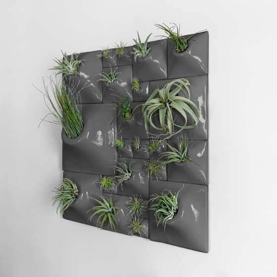 gray ceramic wall plantes for plant wall