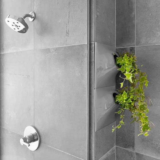 grey ceramic wall planters