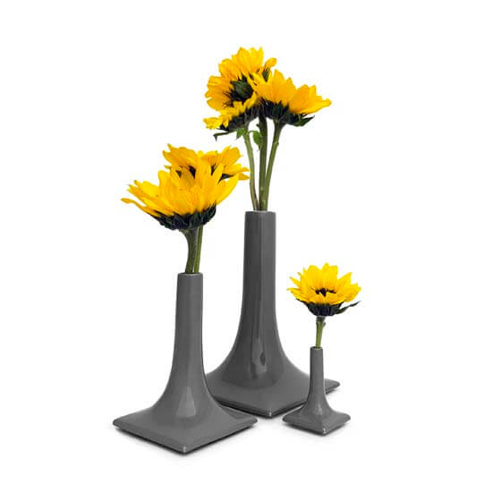 luxury dark gray ceramic vase set