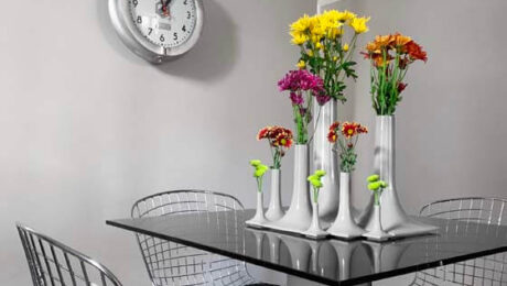modern ceramic vase set on table